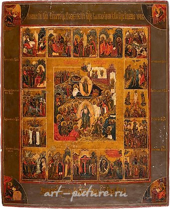 Русское серебро, БОЛЬШАЯ ИКОНА ПРАЗДНИЧНОГО ДНЯ С ЧЕТЫРЬМЯ ЕВАНГЕЛИСТАМИ