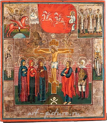 Русское серебро, Икона с изображением распятия Христа и избранных святых