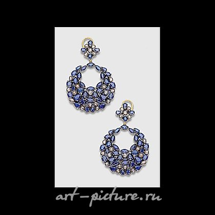 俄罗斯银, 俄罗斯蓝宝石耳环