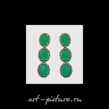 俄罗斯银, 俄罗斯翡翠耳环