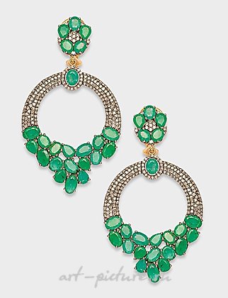 俄罗斯银, 精致的翡翠耳环