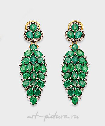 俄罗斯银, 俄罗斯翡翠耳环