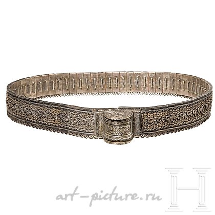 俄罗斯银, 重的银和玉腰带，高加索地区，19世纪末