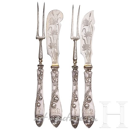 俄罗斯银, 现代风格的四件餐具套装