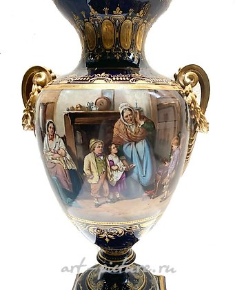 Royal Vienna Porcelain, Royal Vienna Austria Hand Painted Porcelain Urn