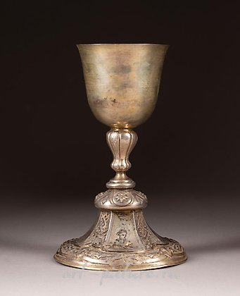 Russian silver, A SILVER-GILT FILIGREE CHALICE