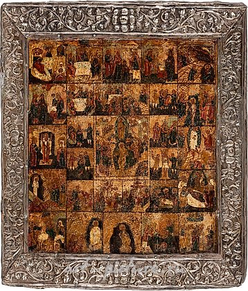 Русское серебро, Икона Воскресения с циклом Страстей и Матерью