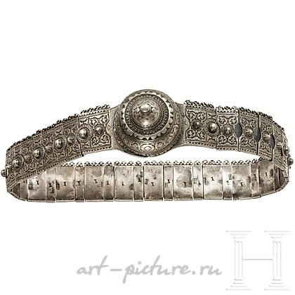 俄罗斯银, 重的俄罗斯银质和尼尔洛夫腰带，第比利斯，19世纪末...