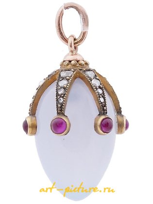 Russian silver, RUSSIAN 14K PINK GOLD DIAMONDS EASTER EGG PENDANT