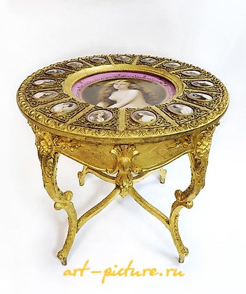 Royal Vienna Porcelain, LARGE ROYAL VIENNA CENTER TABLE W/PORCELAIN PLAQUES