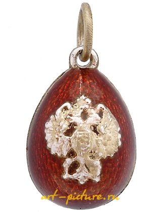 Russian silver, IMPERIAL RUSSIAN GILT SILVER ENAMEL EGG PENDANT