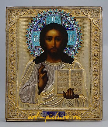 俄罗斯银, 十九世纪镀金银制基督全能者圣像...