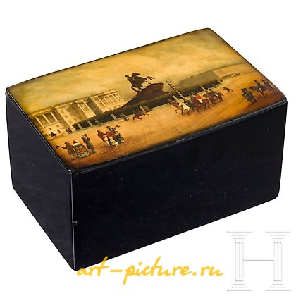 俄罗斯银, 黑色漆，纸浆，内部银箔...