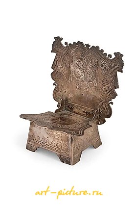 Russian silver, SALIERA A TRONO IN SILVER, MOSCOW, 1895, GOLDSMITH P. MILJUKOV