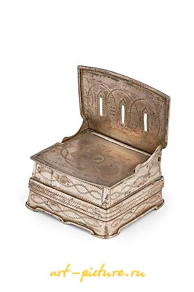 Russian silver, SALIERA A TRONO IN ARGENTO, MOSCA, 1857