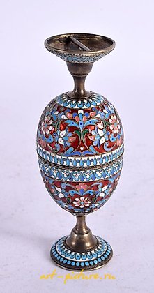 Russian silver, A 19th century Russian silver and enamel heart-shaped egg box...