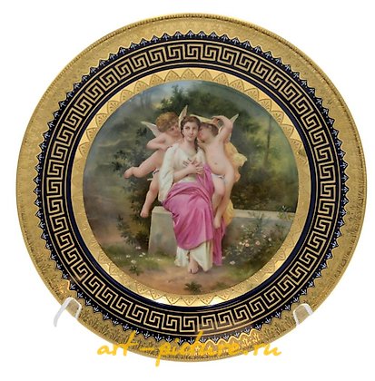 维也纳皇家瓷器, 瓦格纳皇家维也纳肖像盘，年轻蒙面女子，伴有...