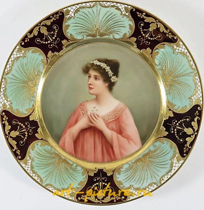 维也纳皇家瓷器, 皇家维也纳画像盘，瓷盘上有瓦格纳的签名。