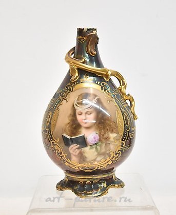 Royal Vienna Porcelain, HAND PAINTED ROYAL VIENNA PORTRAIT VASE WITH