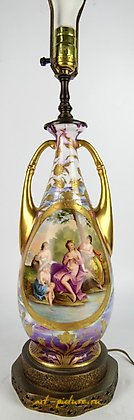 维也纳皇家瓷器, 新艺术风格维也纳皇家瓷灯，签名。