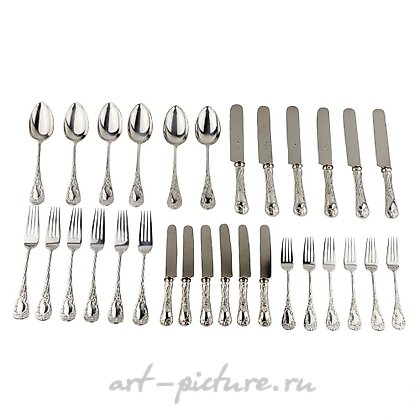 俄罗斯银, 30件餐具套装，适用于6人