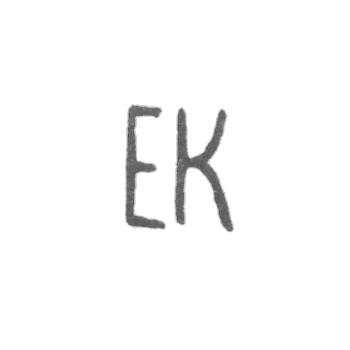 The signature of master Klaus Elmar - Tallinn - initials "EK" - 1920-1940.