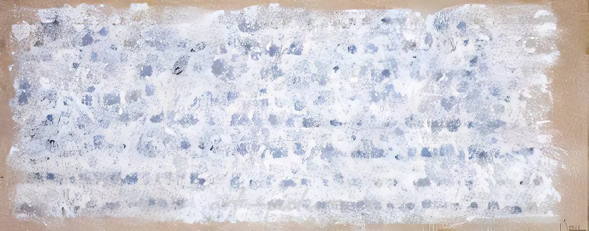 浮石 1994年8月24日，1994年，丙烯、画布、石墨，80×207