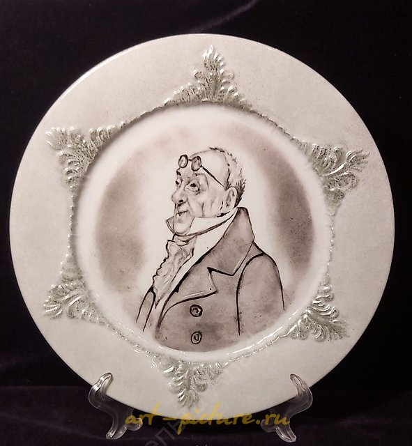 装饰盘系列：“熟悉的面孔”...... 在加德纳工厂的装饰瓷器上描绘的果戈理式的博克列夫斯基人物。