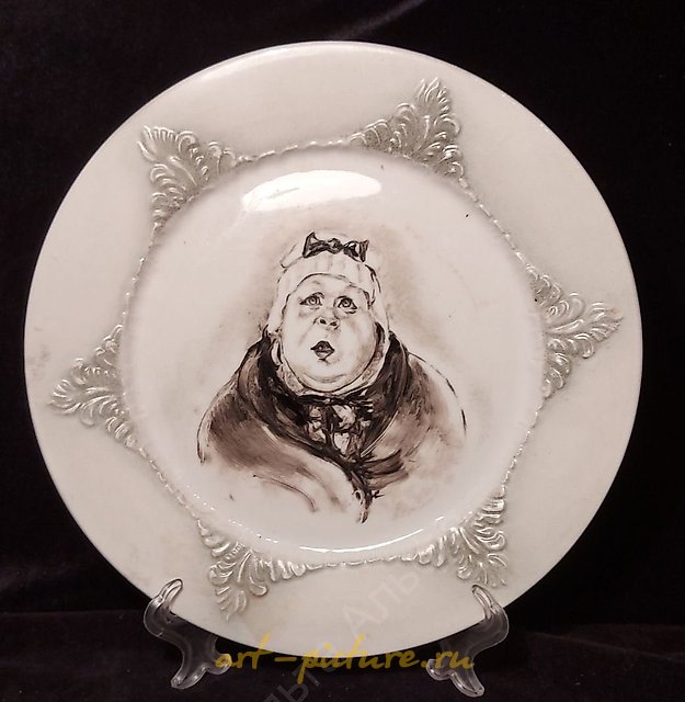 装饰盘系列：“熟悉的面孔”...... 在加德纳工厂的装饰瓷器上描绘的果戈理式的博克列夫斯基人物。