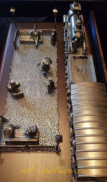 The jewelry sculptural composition "Nikolaevskaya Railway," silver