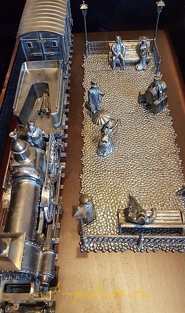 The jewelry sculptural composition "Nikolaevskaya Railway," silver