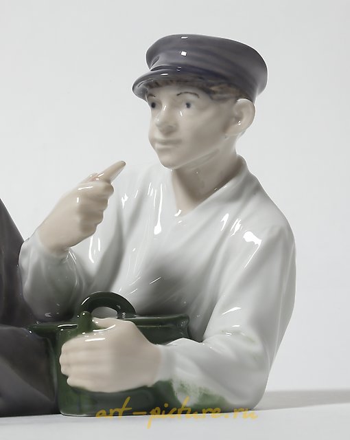 男孩在午餐。丹麦，哥本哈根，皇家哥本哈根。