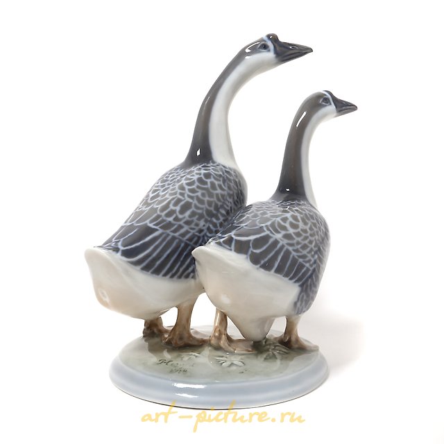 两个鹅。丹麦，哥本哈根，皇家哥本哈根