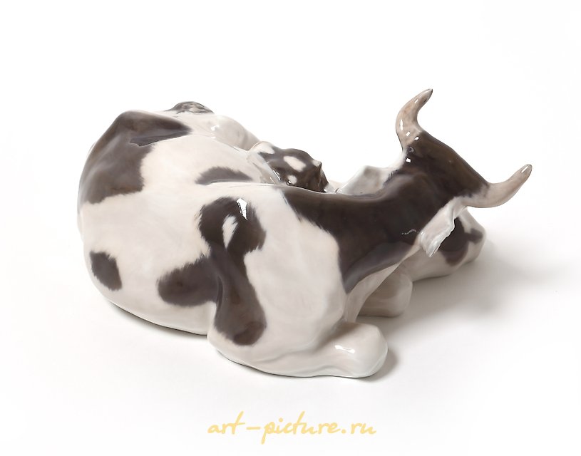 Cow with calf. Denmark, Copenhagen, Royal Copenhagen.