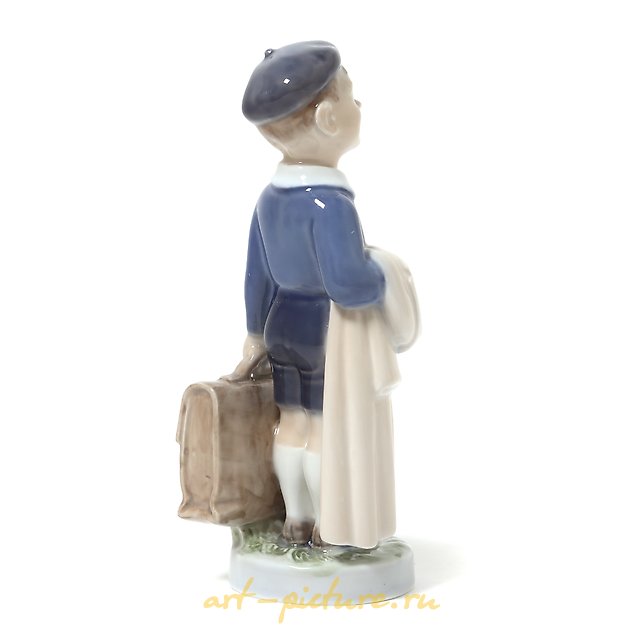 June - a boy with a briefcase. Denmark, Copenhagen, Royal Copenhagen.