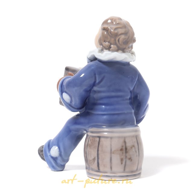 Child with an accordion. Denmark, Copenhagen, Royal Copenhagen.