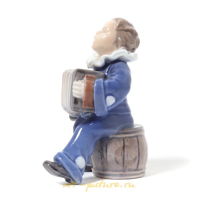 Child with an accordion. Denmark, Copenhagen, Royal Copenhagen.