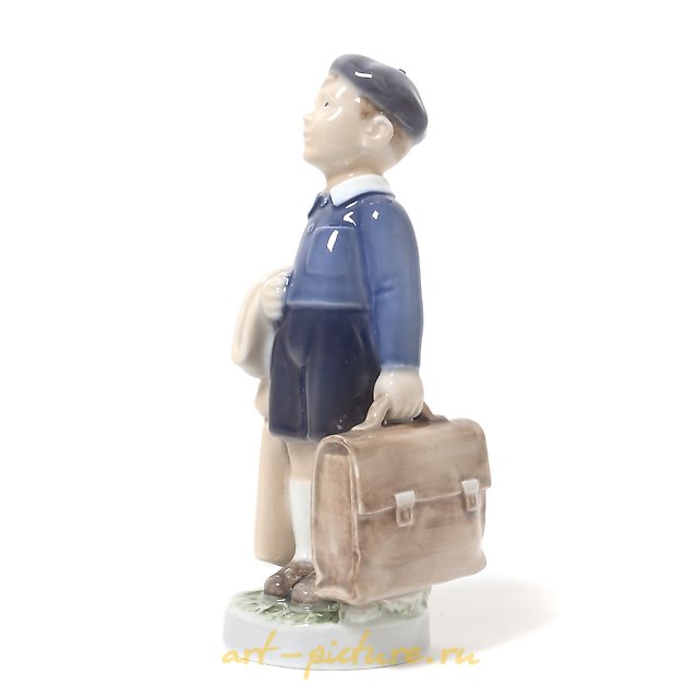 June - a boy with a briefcase. Denmark, Copenhagen, Royal Copenhagen.