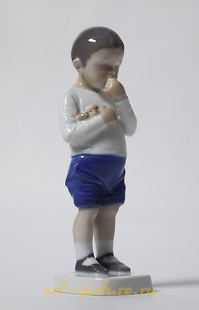 Peter. A boy with fruits in his hands. Denmark, Copenhagen, Bing & Grondahl.