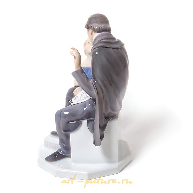 "Writer Hans Christian Andersen with a girl. Denmark, Copenhagen, Bing & Grondahl."