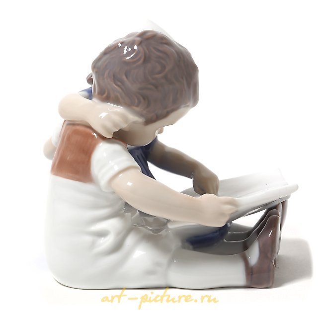 "Children reading a book. Denmark, Copenhagen, Bing & Grondahl."