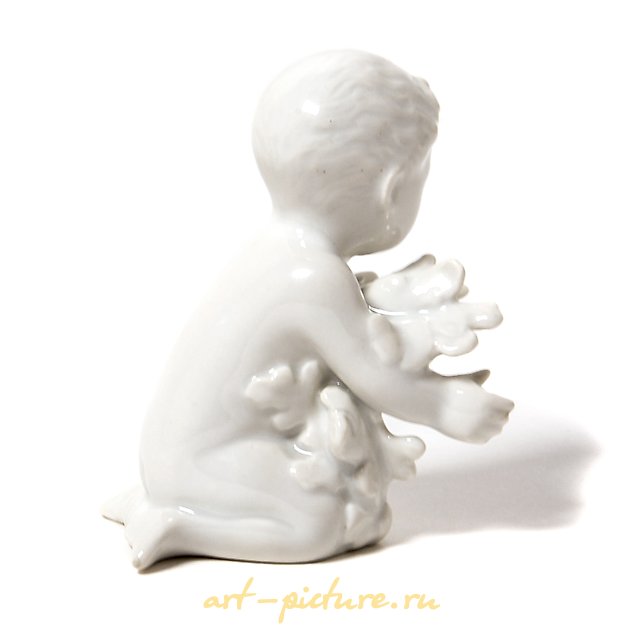 男孩美人鱼与海藻。丹麦，哥本哈根，Bing & Grondahl。