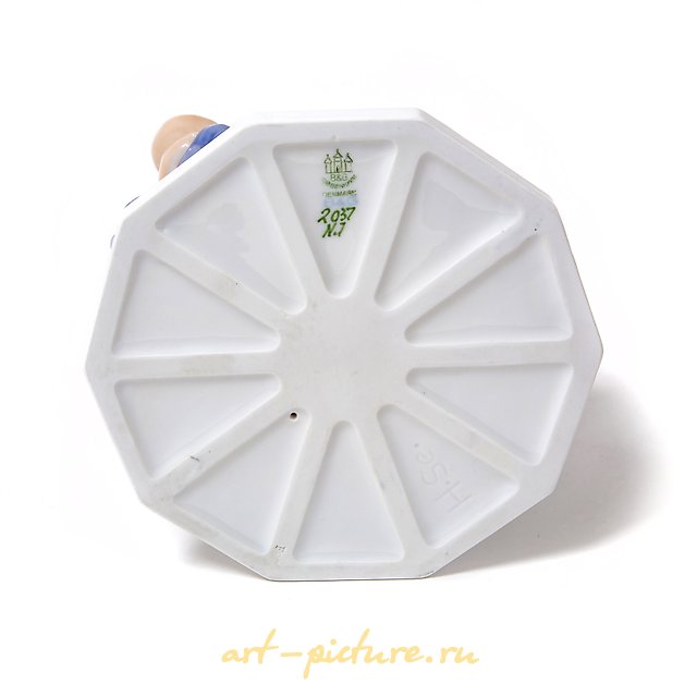 "Writer Hans Christian Andersen with a girl. Denmark, Copenhagen, Bing & Grondahl."