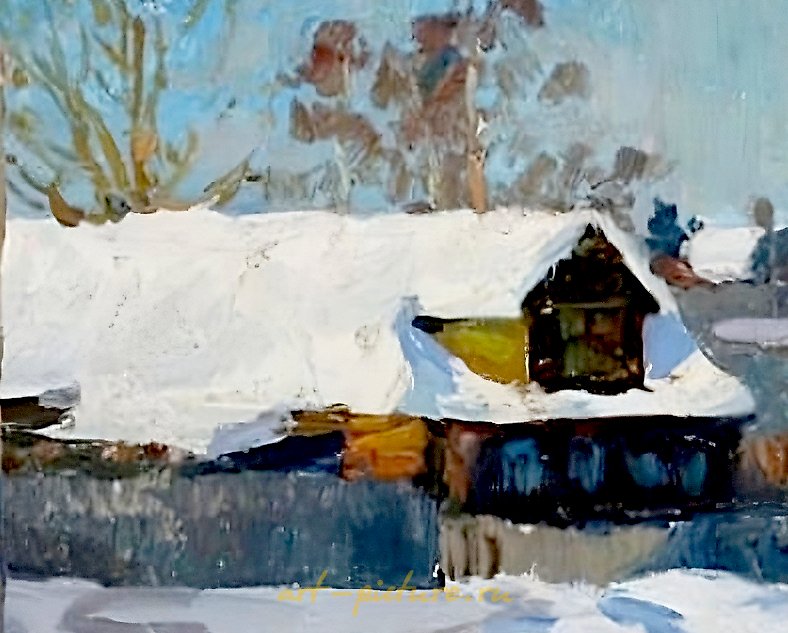 "Winter. Canvas, oil. 49 x 70 cm"