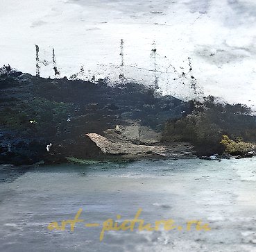 Sweden. Pier. Canvas, oil. 45 x 88 cm.