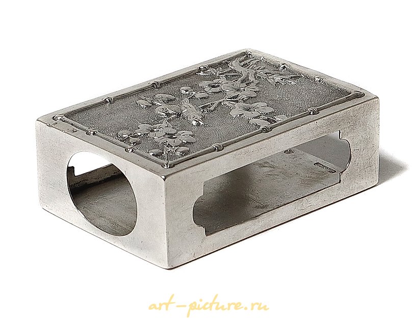 银制火柴盒。中国，上海，Luen Wo，19世纪末。