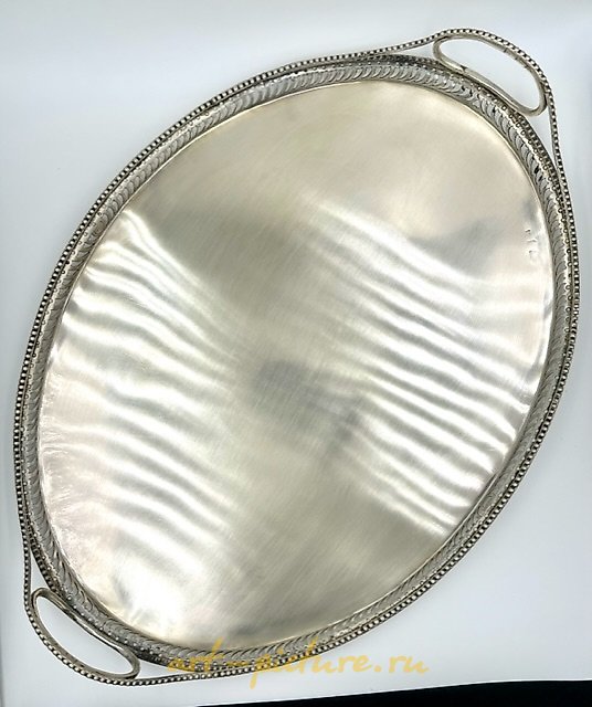 银色托盘，18世纪俄罗斯风格，带侧把手，1798年，卡卢加