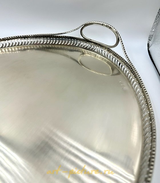 银色托盘，18世纪俄罗斯风格，带侧把手，1798年，卡卢加