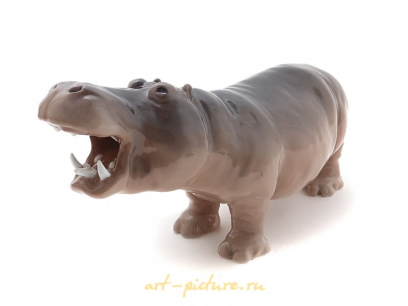 Porcelain figure "Hippopotamus". Royal Copenhagen