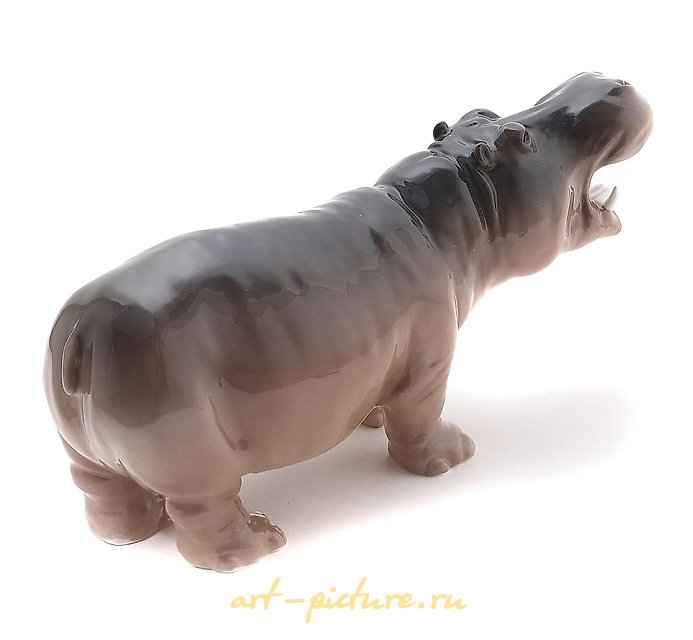 Porcelain figure "Hippopotamus". Royal Copenhagen